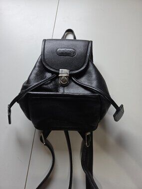 Small Black Leather Backpack